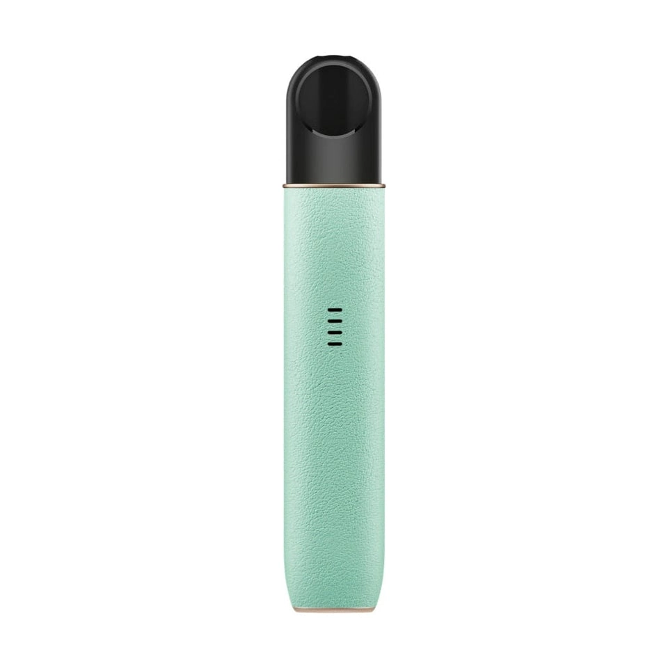 vaping bus - robin blue vape device held against blurred bus window
