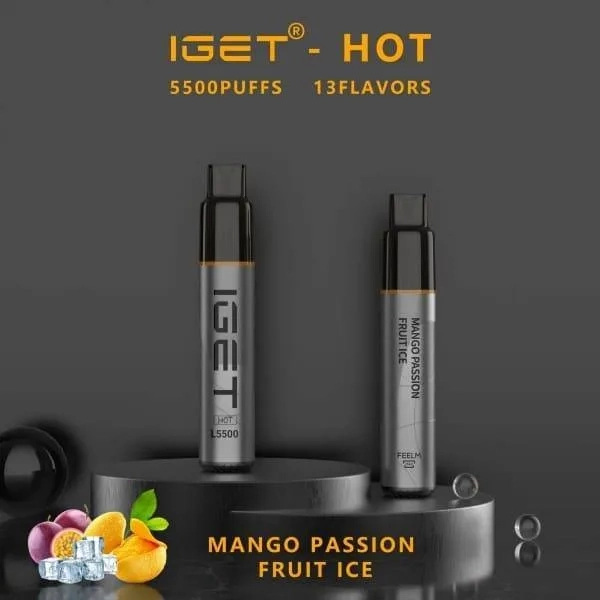 disposable vapes - IGET HOT 5500 Puffs Blackberry Pomegranate Cherry Ice