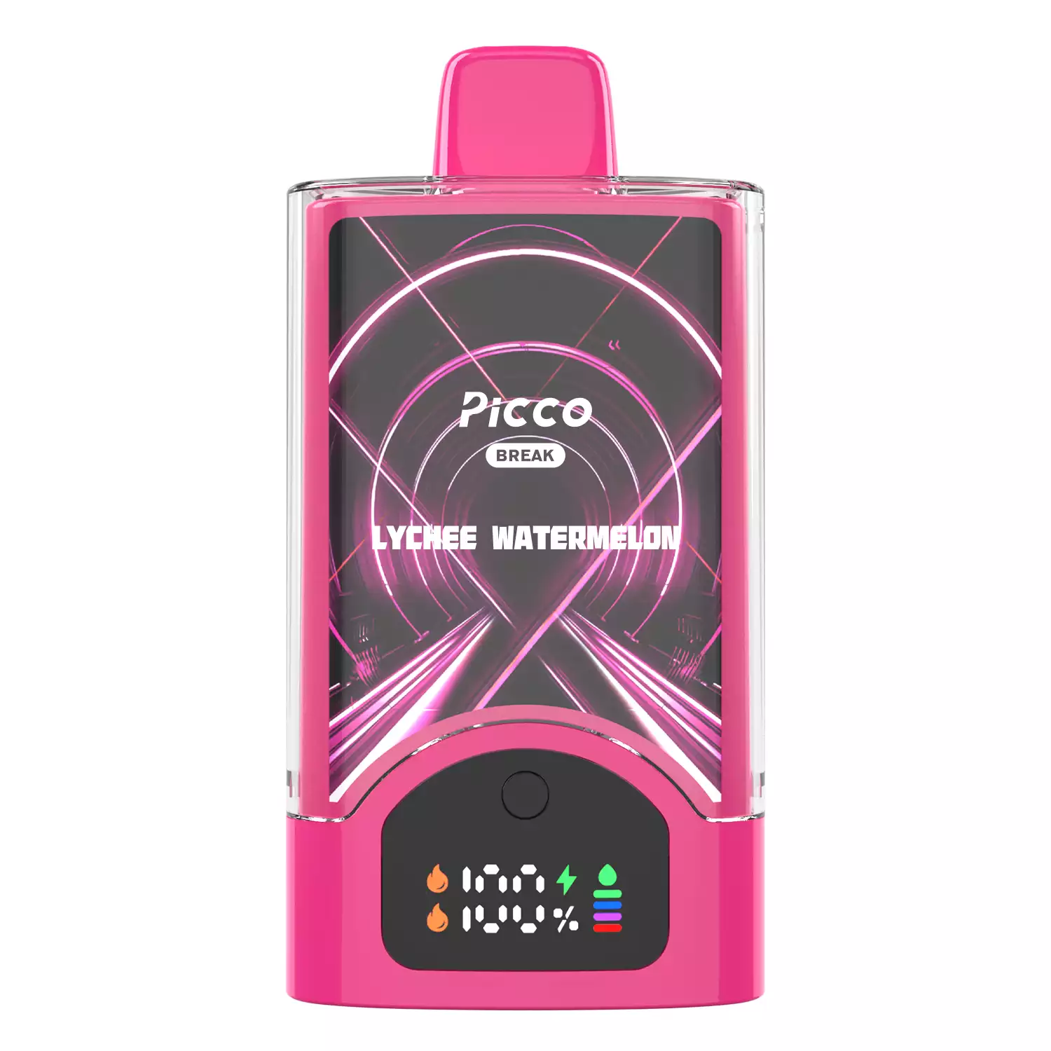 user holding a bar pro vape device with digital display showing battery life